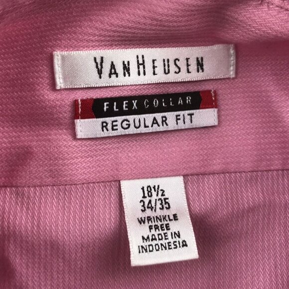 Van Heusen Mens Dress Shirt Size 2XL 18.5 Neck Lot Of Two Poplin Regular Fit - Picture 2 of 10